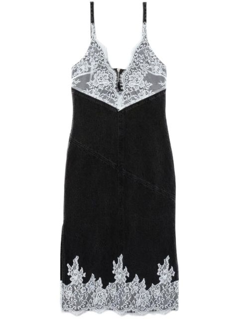3.1 Phillip Lim lace-trim denim slip dress - Black - zdjęcie produktu nr 1