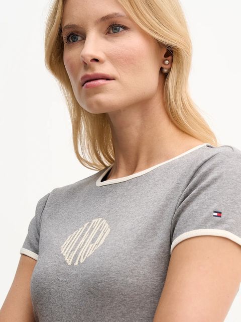 Tommy Hilfiger t-shirt bawełniany damski kolor szary WW0WW47881