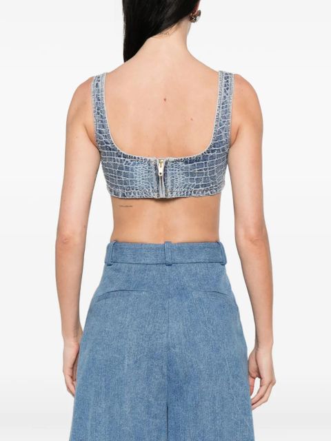 Self-Portrait denim top - Blue