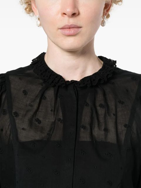 MARANT ÉTOILE Terzali floral-embroidered blouse - Black