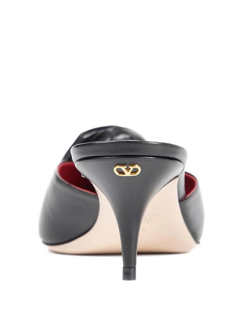 Valentino Garavani 55mm Drip Rose pointed-toe mules - Black