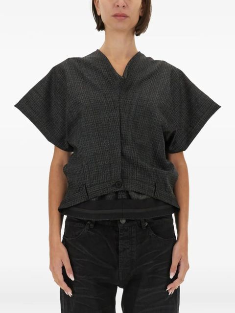 Balenciaga V-neck tailored blouse - Grey - zdjęcie produktu nr 1