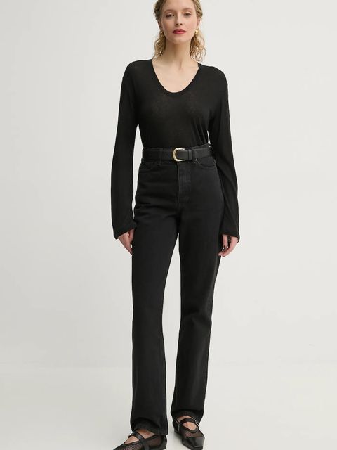 By Malene Birger longsleeve z domieszką lnu AMALOU - zdjęcie produktu nr 2
