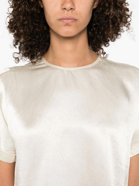 Simkhai satin short-sleeved blouse - Neutrals