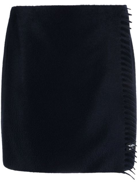 Prada scarf-style cashmere miniskirt - Blue - zdjęcie produktu nr 1