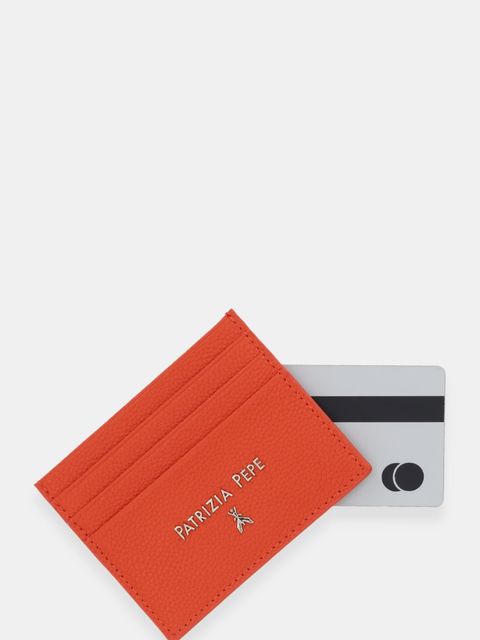 Patrizia Pepe etui na karty skórzane kolor pomarańczowy CQ7001 L001 - zdjęcie produktu nr 2