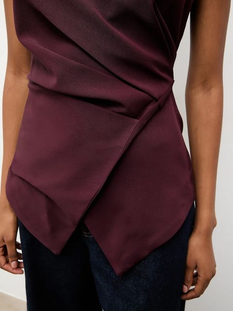 Answear.LAB kamizelka kolor bordowy oversize