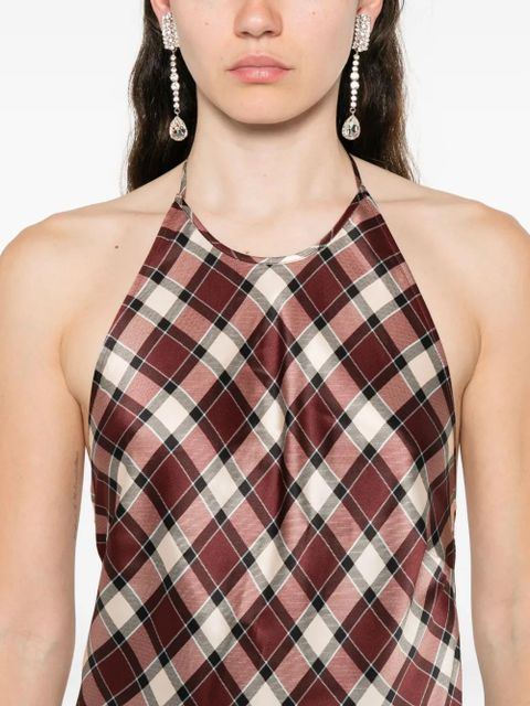 DÔEN Maxime checked maxi dress - Brown