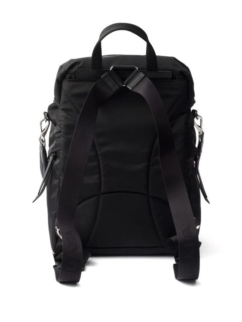 Prada zipper logo-detail backpack - Black