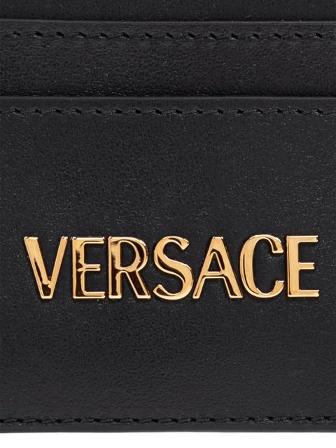 Versace logo-plaque cardholder - Black