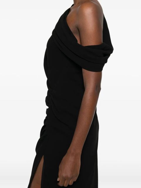 Simkhai Kally draped one-shoulder midi dress - Black