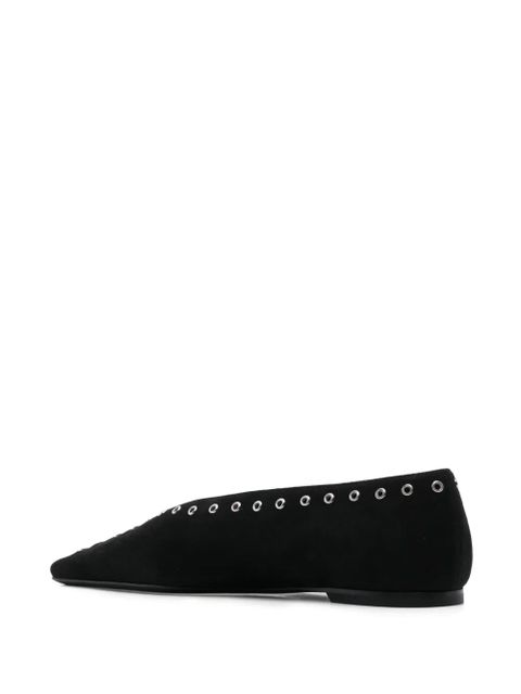 TOTEME suede lace-up ballerina shoes - Black - zdjęcie produktu nr 2