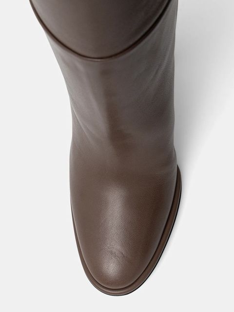 Le Silla kozaki skórzane Stivale Elsa damskie kolor brązowy na słupku 7060C100RBPPGLO793