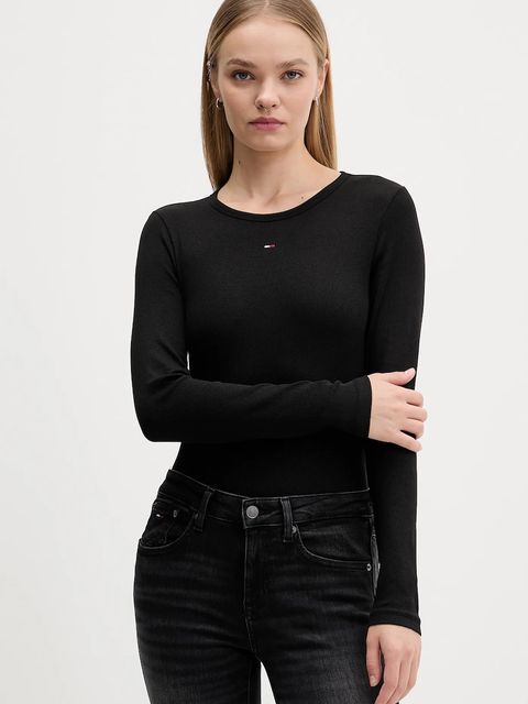 Tommy Jeans longsleeve 2-pack damski kolor czarny DW0DW17716 - zdjęcie produktu nr 1