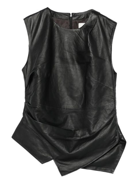 Róhe draped leather top - Black - zdjęcie produktu nr 1