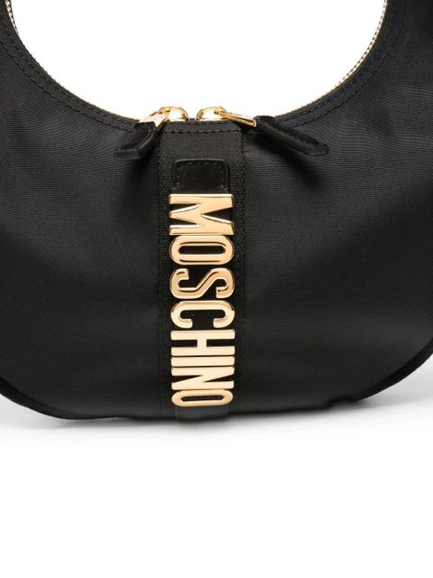Moschino logo-lettering shoulder bag - Black