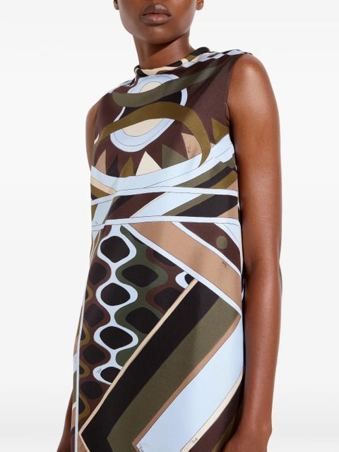 PUCCI Vivara-print silk dress - Brown