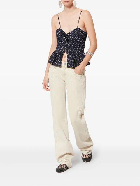 MARANT ÉTOILE Dolma floral lace-up top - Black - zdjęcie produktu nr 2