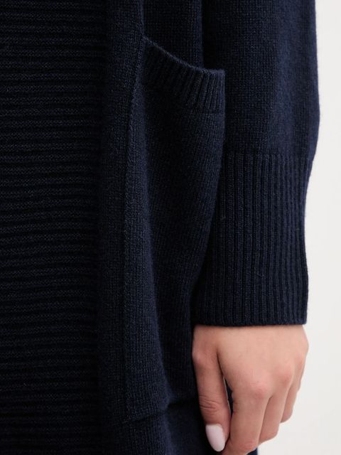 Barbour kardigan z dodatkiem wełny LUNA damski kolor granatowy lekki LKN1661 - zdjęcie produktu nr 2