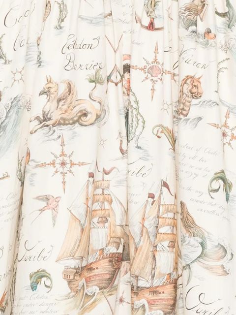 ZIMMERMANN ribbed printed midi skirt - Neutrals