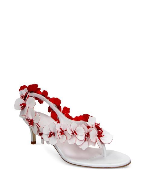 Rabanne floral-detail leather sandals - White - zdjęcie produktu nr 2