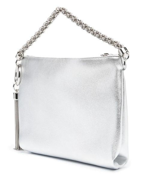 Jimmy Choo Callie metallic tassel clutch - Grey