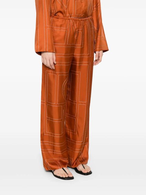 TOTEME monogram silk trousers - TERRACOTTA 161