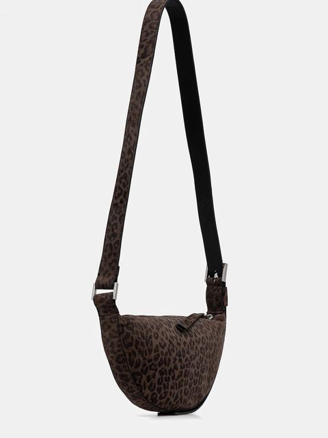 AllSaints torebka zamszowa HALFMOON kolor brązowy W355XD