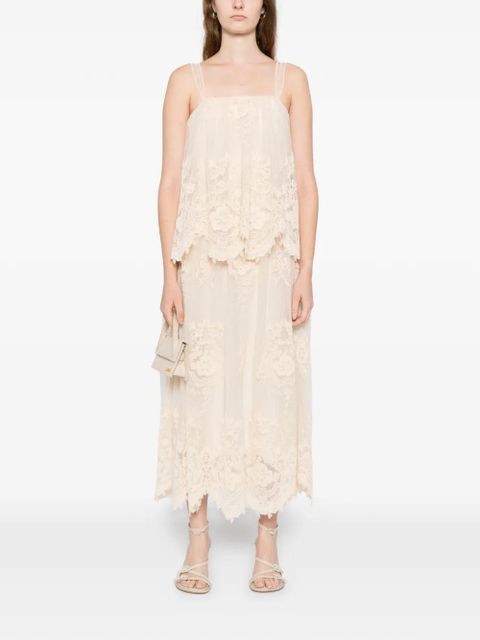 ZIMMERMANN floral-embrodairy dress - Neutrals