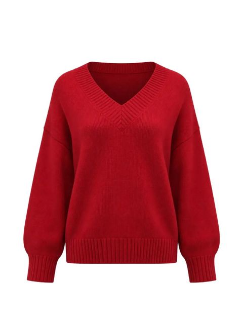 Reformation Jadey V-neck sweater - Red - zdjęcie produktu nr 1