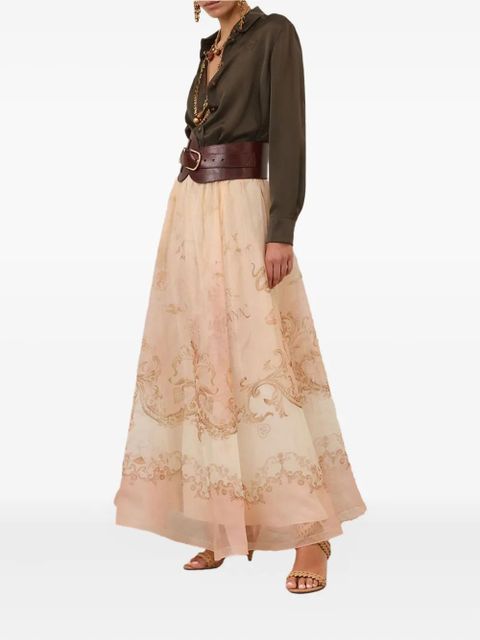 ZIMMERMANN embroidered satin shirt - Green - zdjęcie produktu nr 2