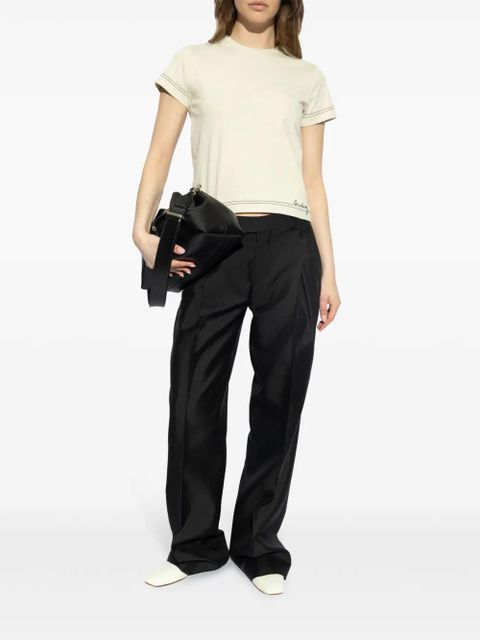 Burberry logo-embroidered crop top - Neutrals