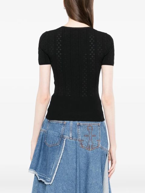 JW Anderson pointelle bow top - Black