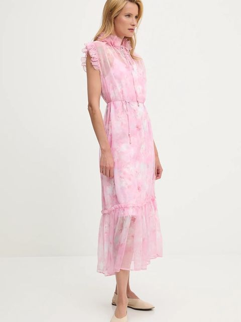 Answear.LAB sukienka kolor różowy maxi rozkloszowana - zdjęcie produktu nr 1