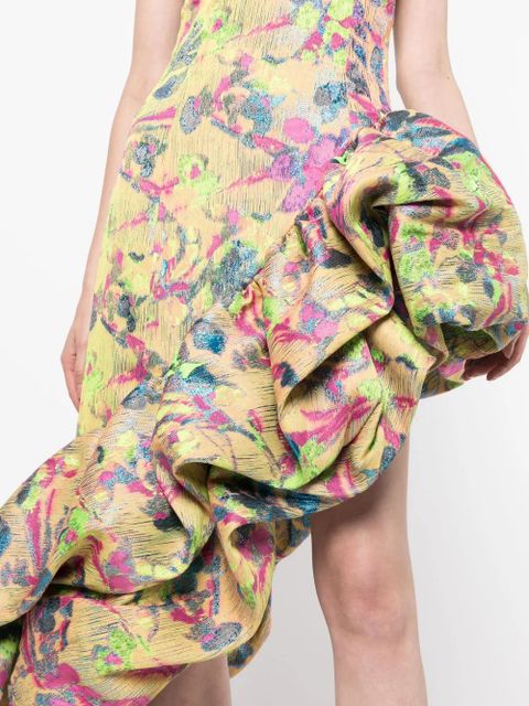 Cult Gaia Helena ruffle-detail asymmetric dress - Yellow