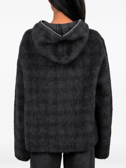 OUR LEGACY checkedzip-up hoodie - Grey