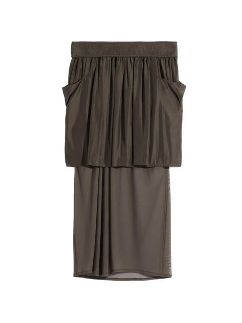 LEMAIRE pockets draped asymmetric skirt - Brown - zdjęcie produktu nr 1
