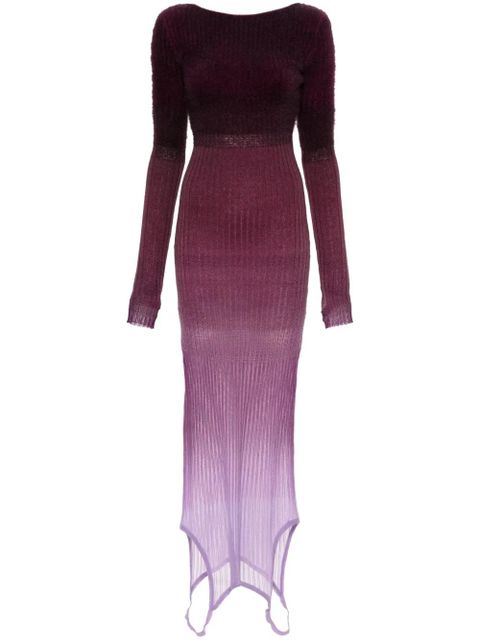 The Attico ombré ribbed-knit midi dress - Purple - zdjęcie produktu nr 1