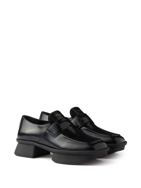 Prada leather loafers - Black