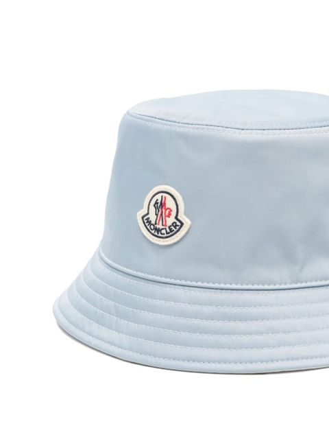 Moncler logo-patch bucket hat - Blue