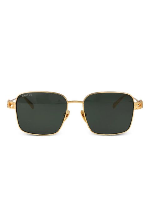 Gucci Eyewear rectangle logo sunglasses - Gold - zdjęcie produktu nr 1