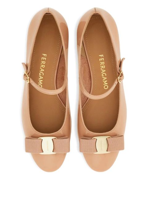 Ferragamo 30mm Mary Jane bow-detail pumps - Neutrals