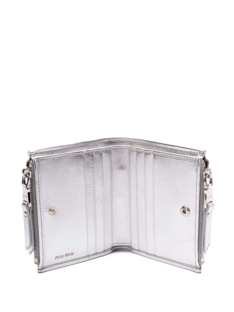Miu Miu small matelassé leather wallet - Silver