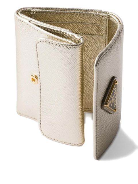 Prada logo leather wallet - Gold