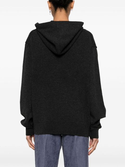 Maison Margiela four-stitch logo wool blend hoodie - Grey