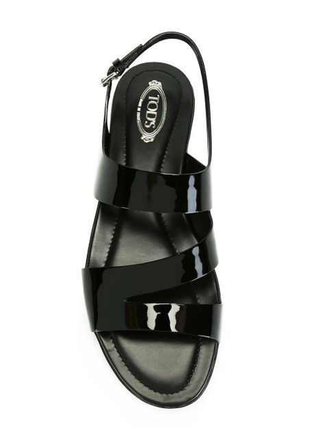 Tod's varnished flat sandals - Black