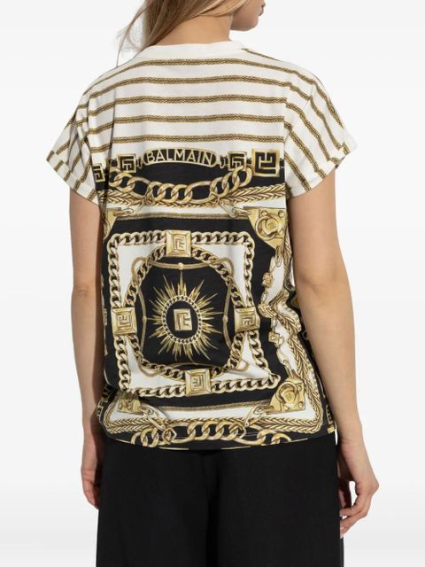 Balmain baroque-pattern T-shirt - Black
