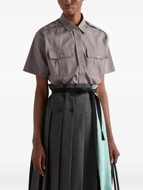 Prada short-sleeved poplin shirt - Grey