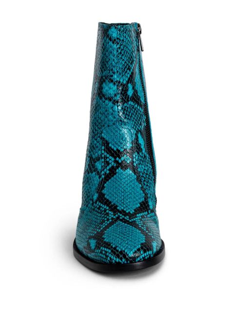 Zadig&Voltaire Preiser 85mm snakeskin-effect ankle boots - Blue