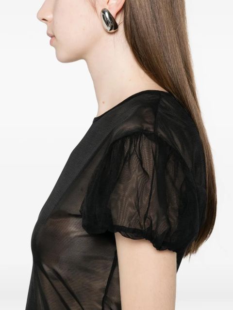 Simone Rocha ruffled puff-sleeve top - Black